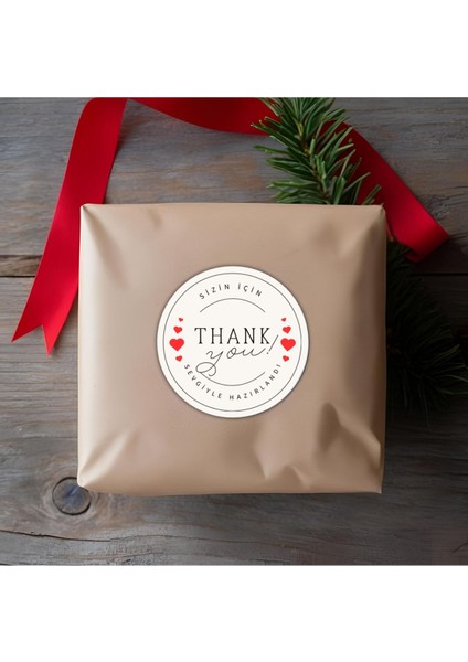 Thank You Sticker Teşekkürler Etiketi Kargo Ambalaj Paketleme 3,5 cm 105 Adet Kuşe Yapışkanlı Parlak fiyatları