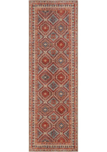 Private Turuncu Eskitme Vintage Halı Etnik Dokuma Şönil Halı Yıkanabilir Salon Halısı