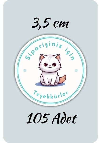 Thank You Sticker Teşekkürler Etiketi Kargo Ambalaj Paketleme 3,5 cm 105 Adet Kuşe Yapışkanlı Parlak modelleri