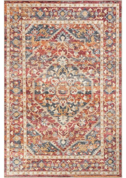 Private Renkli Eskitme Vintage Halı Etnik Desen Dokuma Şönil Halı Yıkanabilir Salon Halısı