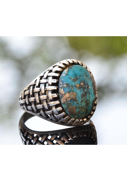 Arizona Turkuaz Taş Yüzük, Ham Doğal Taş, Sterlin Gümüş Yüzük, Mavi modelleri