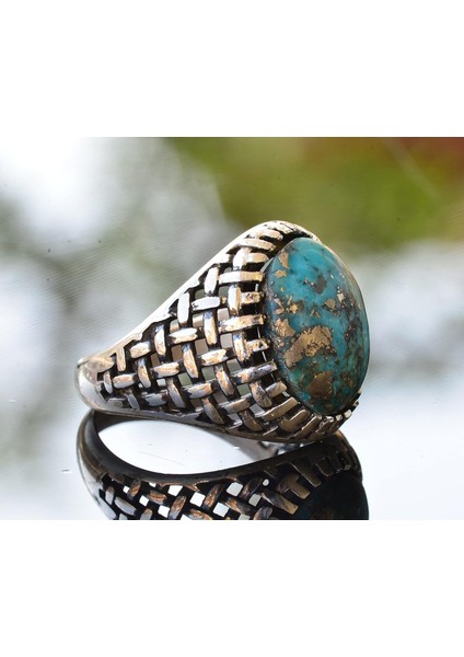 Arizona Turkuaz Taş Yüzük, Ham Doğal Taş, Sterlin Gümüş Yüzük, Mavi fırsatları