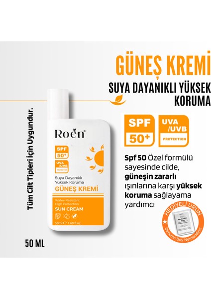 Yüksek Korumalı Güneş Kremi, Spf 50 Güneş Kremi, Nemlendirici Etkili, Suya Dayanıklı 50ML fiyatları