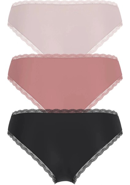 Kadın Bej 3'lü Mikrofiber Slip Külot Seti fiyatları