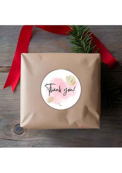 Thank You Sticker Teşekkürler Etiketi Kargo Ambalaj Paketleme 3,5 cm 105 Adet Kuşe Yapışkanlı Parlak