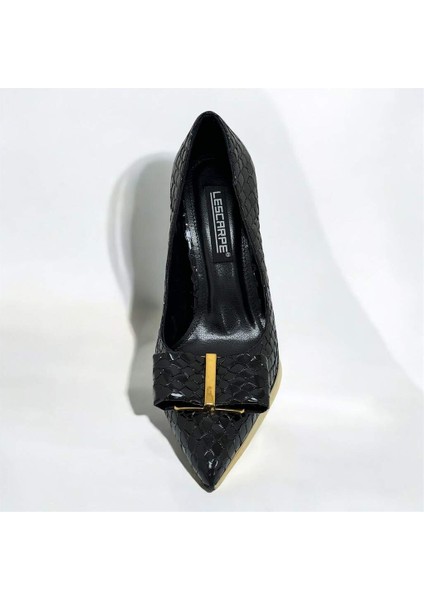 5508 Siyah Cam Kırığı Altın Metal Platform Topuklu Kadın Ayakkabı fiyatları