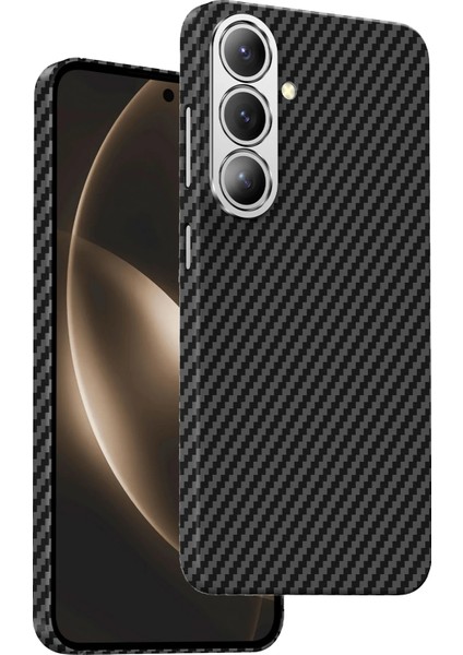 Samsung Galaxy S25 Uyumlu Kılıf Magsafe Şarj Özellikli 0,5 Süper Ince Aramid Karbon Fiber Kevlar Kapak