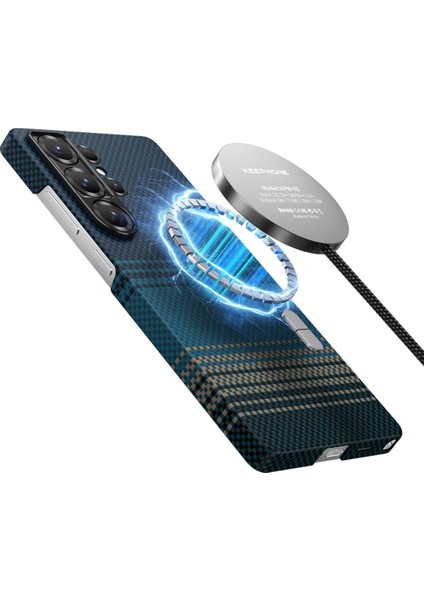 Samsung Galaxy S25 Uyumlu Kılıf Magsafe Şarj Özellikli 0,5 Süper Ince Aramid Karbon Fiber Kevlar Kapak fırsatları