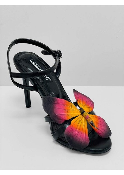 261 Siyah Kelebek Detaylı Kadın Topuklu Ayakkabı fiyatları