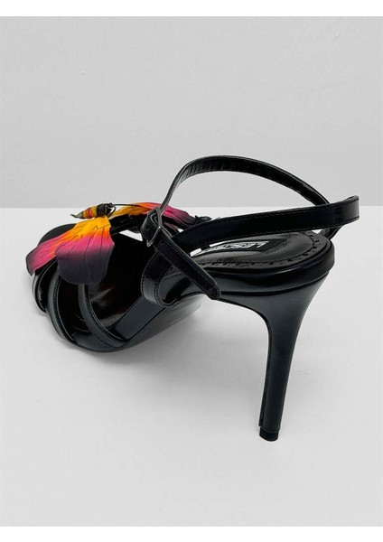 261 Siyah Kelebek Detaylı Kadın Topuklu Ayakkabı indirimleri