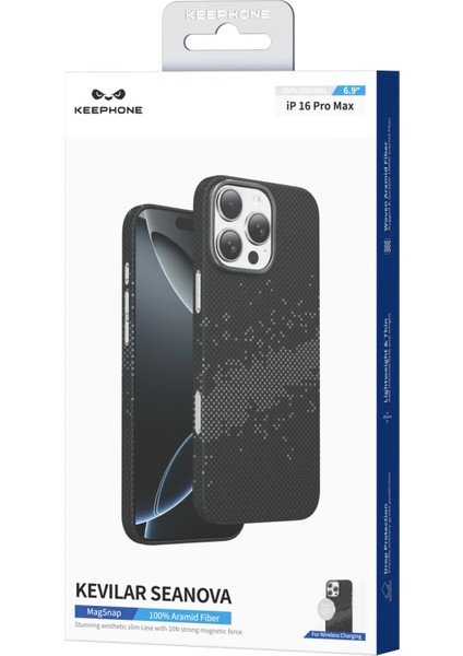 Apple iPhone 15 Pro Max Kılıf Magsafe Şarj Özellikli 0,5 Slim Aramid Karbon Fiber Kevlar Desenli Kapak