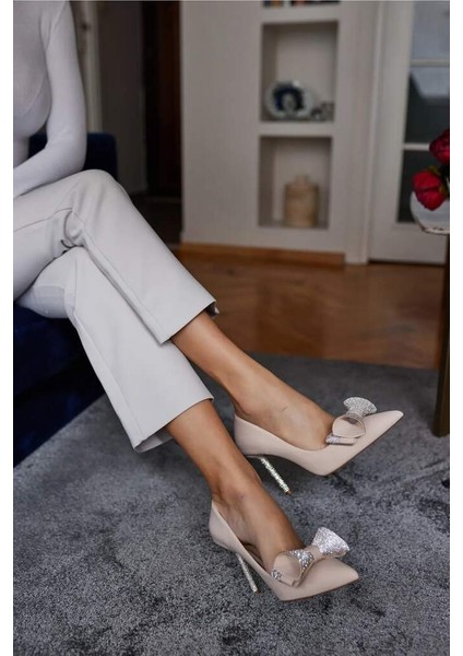 5095 Fiyonk Taş Detaylı Stiletto Topuklu Abiye Ayakkabı fiyatları
