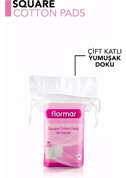 Square Cotton Pads Kare Disk Pamuk 50'li 8690604175048