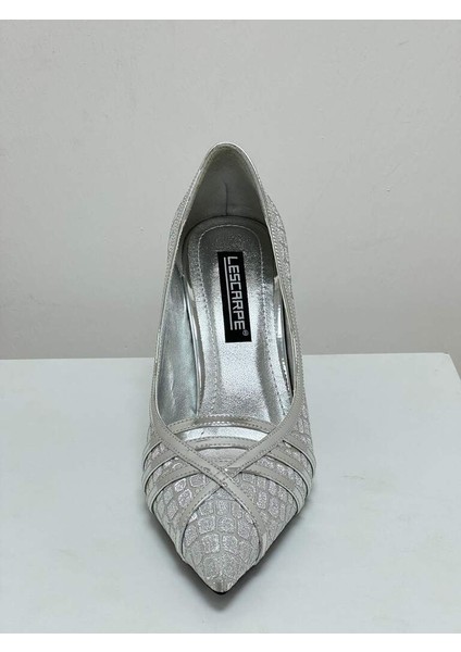 5171 Gümüş Kroko Topuklu Kadın Ayakkabı fiyatları