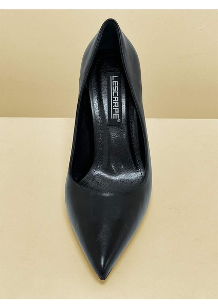 5144 Siyah Mat Cilt Deri Görünümlü Kadın Topuklu Ayakkabı fiyatları