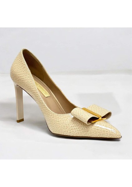 5508 Bej Cam Kırığı Altın Metal Platform Topuklu Kadın Ayakkabı modelleri
