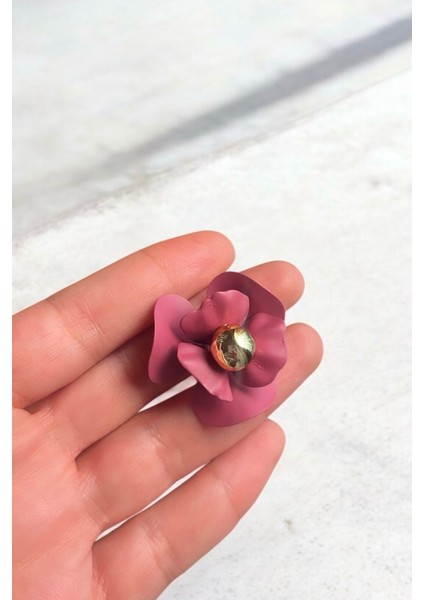 Gül Kurusu Metal Boyama Çiçek Küpe fırsatları