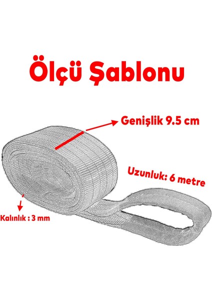 Yük Kaldırma Sapan Polyester Spanzet 4 Ton 6 Metre Gri Sağlam Taşıma Indirme Araç Çekme Halat