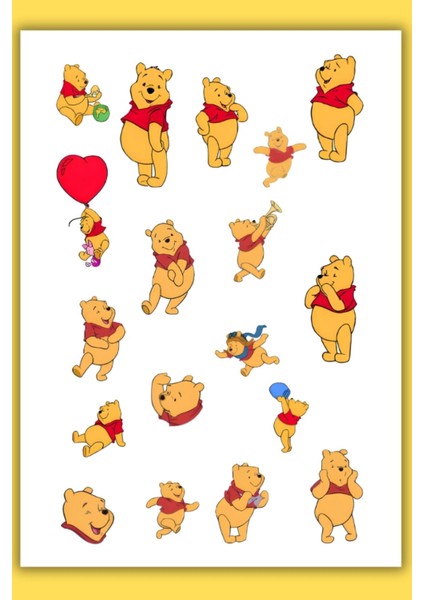 2'li Winnie The Pooh Sticker Set Telefon Laptop Notebook Tablet Defter Matara Stiker Etiket fırsatları
