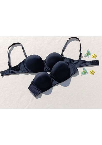 2'li Ekonomik Paket Çıkarılabilir Askılı Straplez Push Up Dolgulu Destekli Sütyen modelleri