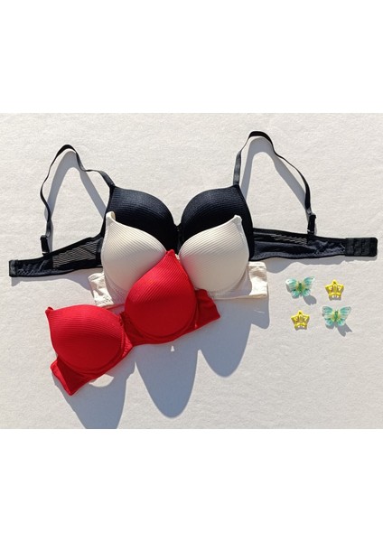 3'lü Ekonomik Paket Fitilli Push Up Dolgulu Destekli Sütyen fiyatları