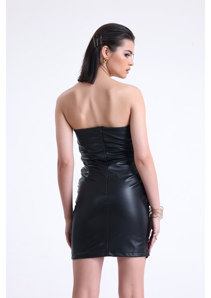 Suni Deri Straplez Kadın Elbise fiyatları