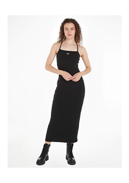 Tjw Strappy Badge Rıb Dress