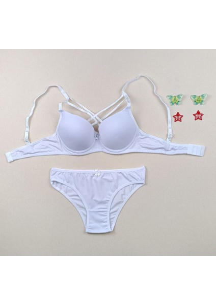 Push Up Dolgulu Çapraz Ipli Sütyen ve Külot Iç Çamaşır Takımı modelleri