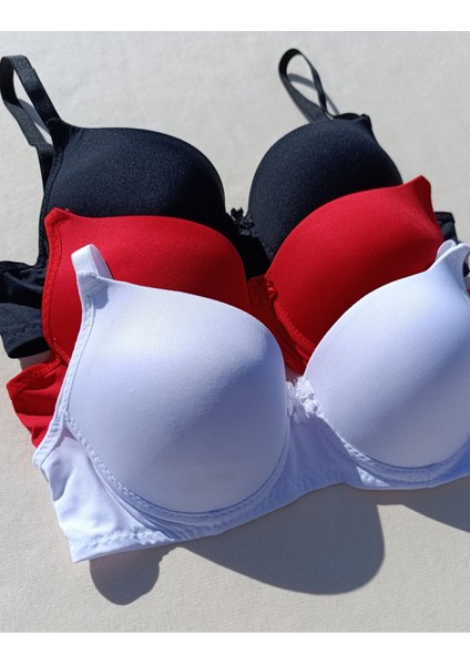 3'lü Ekonomik Paket Push Up Dolgulu Destekli Micro Sütyen