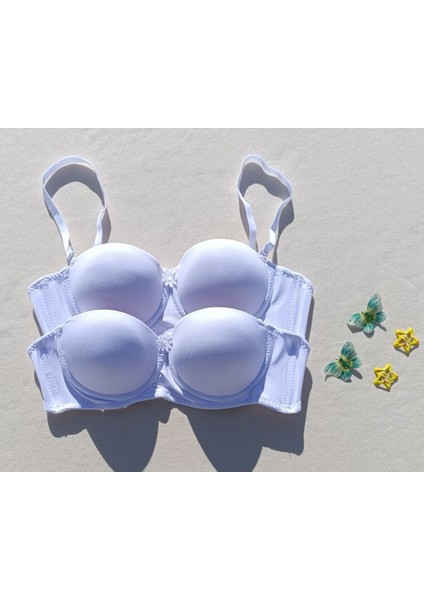 2'li Ekonomik Paket Çıkarılabilir Askılı Straplez Push Up Dolgulu Destekli Sütyen modelleri