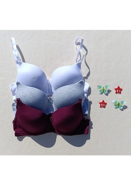 3'lü Ekonomik Paket Push Up Dolgulu Destekli Micro Sütyen