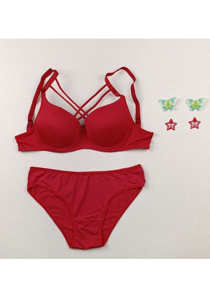 Push Up Dolgulu Çapraz Ipli 2'li Sütyen ve Külot Iç Çamaşır Takımı fiyatları