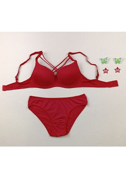 Push Up Dolgulu Çapraz Ipli 2'li Sütyen ve Külot Iç Çamaşır Takımı modelleri
