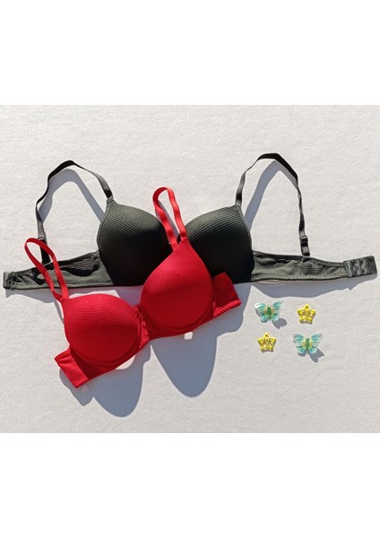 2'li Ekonomik Paket Fitilli Push Up Dolgulu Destekli Sütyen
