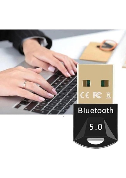 Masaüstü Bilgisayar Bluetooth Adaptör V5.0 USB Dongle Bluetooth Aparatı Çevirici Dönüştürücü