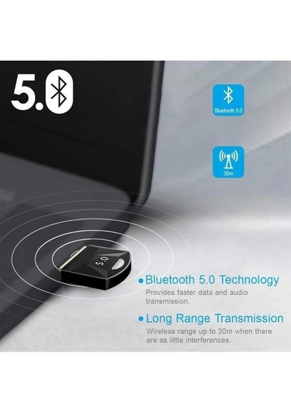 Masaüstü Bilgisayar Bluetooth Adaptör V5.0 USB Dongle Bluetooth Aparatı Çevirici Dönüştürücü