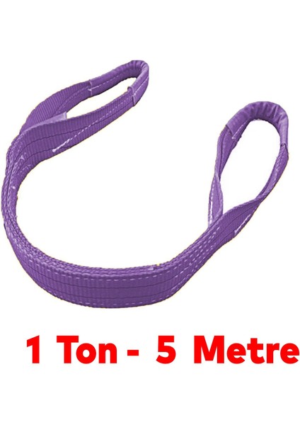Yük Kaldırma Lila Spanzet Sapan Polyester Sağlam Renk 1 Ton 5 Metre Taşıma Indirme Araç Çekme Halat