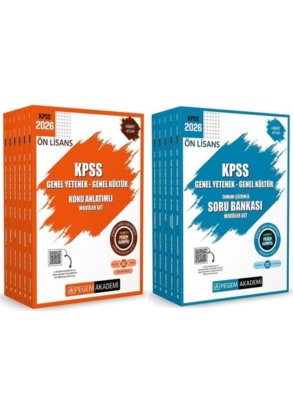Pegem 2026 Kpss Ön Lisans Konu + Soru Bankası Modüler 2 Li Set Pegem Akademi Yayınları