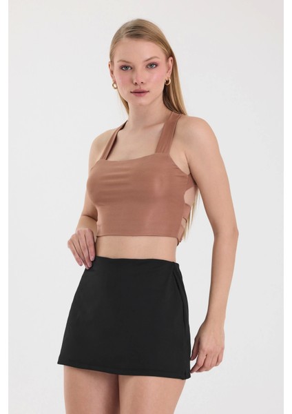Kadın Camel Sırt Detaylı Crop Top BLZ-00099 fiyatları