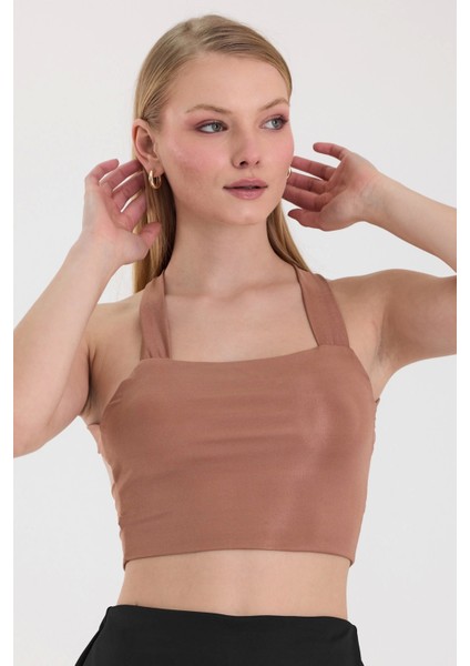 Kadın Camel Sırt Detaylı Crop Top BLZ-00099 modelleri