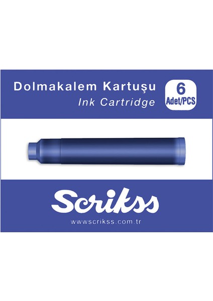 Punto Özel Kutu Dolma Kalem Mavi & Scrikss 6'lı Mavi Kartuş Seti modelleri