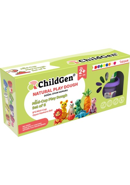 Doğal Oyun Hamuru - Mini-Cup- 8\'li Set (8X65GR)