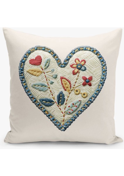 4 Lü Çift Taraflı Dijital Baskı Kırlent Kılıfı Nakış Desenli modelleri