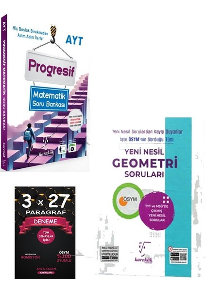 Karekök Yayınları Ayt Progresif Matematik+Geometri Soru Bankası