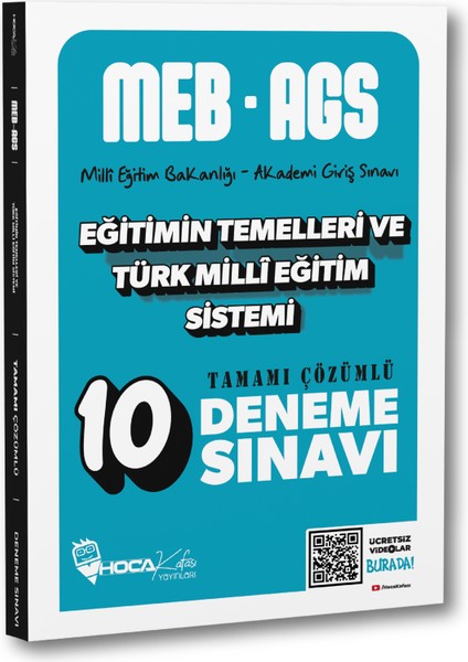 2025 Meb-Ags Eğitimin Temelleri ve Türk Millî Eğitim Sistemi Tamamı Çözümlü 10 Deneme Sınavı