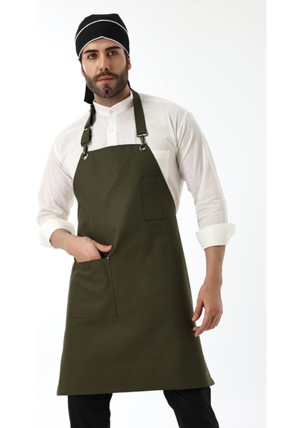 Barista Boyundan Askılı Önlük Tek Cepli - Yeşil