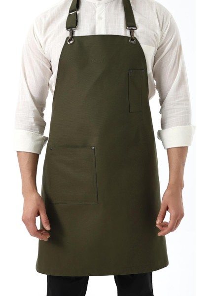Barista Boyundan Askılı Önlük Tek Cepli - Yeşil