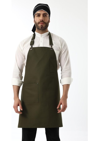 Barista Boyundan Askılı Önlük Tek Cepli - Yeşil