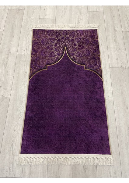 Seccade Saçaklı (Lateks Taban) 75 x 125 Ebat Mor