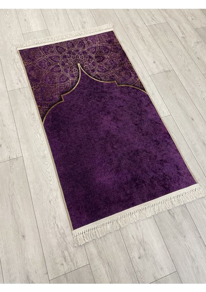 Seccade Saçaklı (Lateks Taban) 75 x 125 Ebat Mor